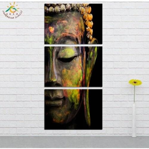 Wall Art HD Canvas Art Prints Buddha Painting Modular Picture And Poster Canvas Buddha Painting Decoration Home 3 PIECES