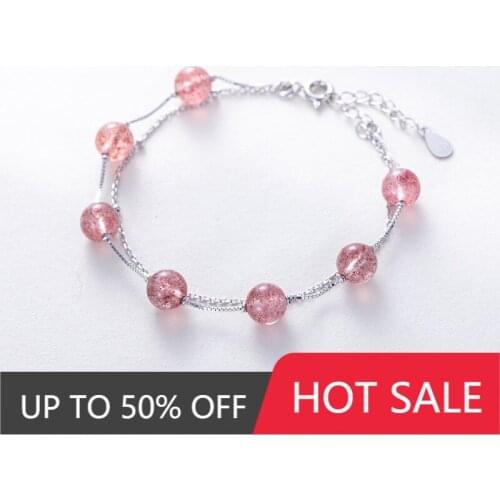 2021 New Fashion Jewelry S925 Garnet Bracelet for Women Thai Purple Beads Double Female Hand String