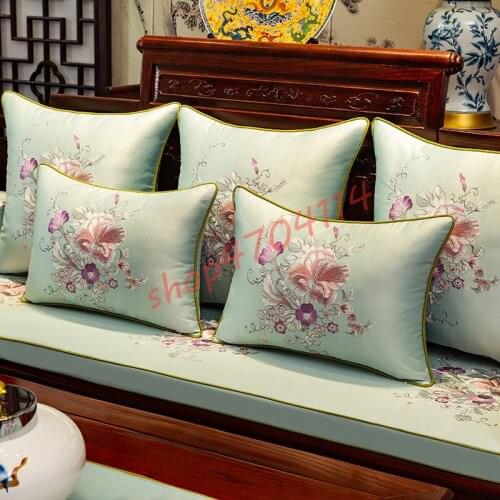New Chinese style, embroidery, imperial garden pillow, back cushion, cushion, exquisite Household Art