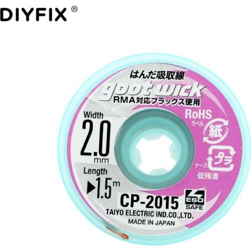 DIYFIX 1Pc 2.0mm 1.5M Desoldering Braid Solder Remover Wick Wire Mobile Phone Repair Welding Soldering Tools Accessories