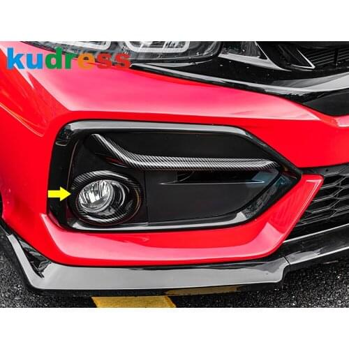 For Honda Civic 2020 2021 Caron Fiber Front Fog Light Cover Trim Foglight Lamp Decoration Frame Covers Sticker Car Accessories