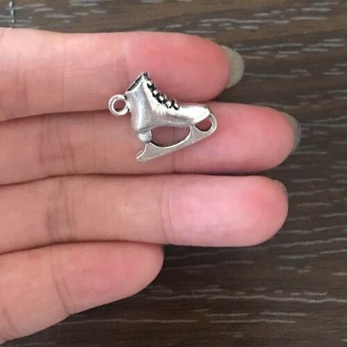 12PCS DIY Jewelry Making Ice Skate Charm Zinc Alloy Ice Skate Pendant Charm for Charm Bracelets Necklaces Earrings Key Chains