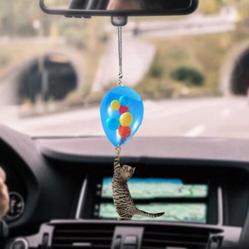 Cat Small Animal Balloon Car Pendant Car Rearview Mirror Cartoon Car Cute Pendant Pendant Decoration A8Q4