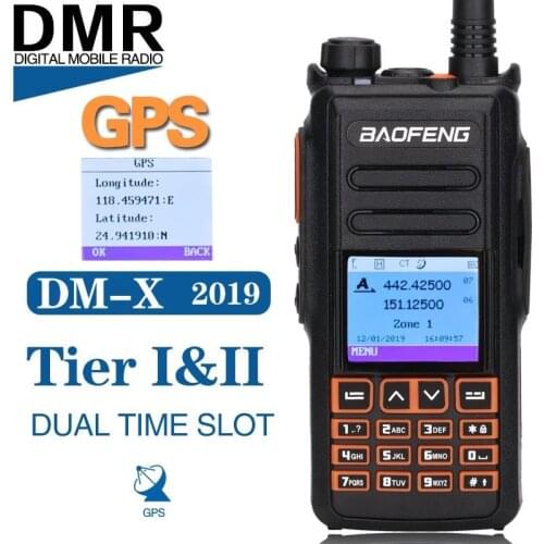 2PCS Baofeng DM-X GPS Digital Walkie Talkie DMR Dual Time Slot Tier1&2 tier ii Ham CB Radio Upgraded of DM-1801 DM-1701 DM-1702