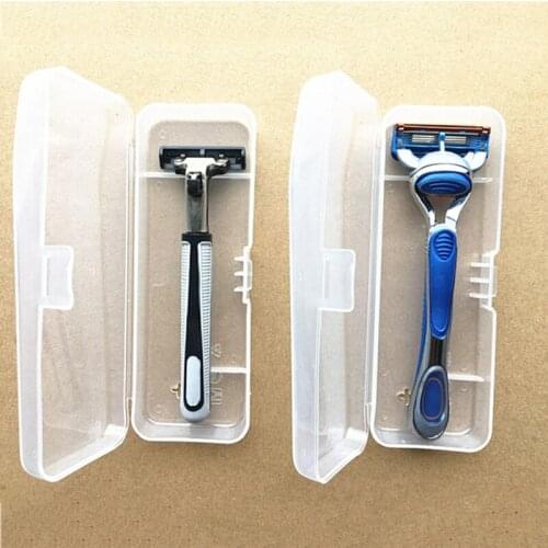 1PC Portable Travel Mens Razor Case Plastic Transparent Razor Blades Storage Box Shaving Machine Container Holder Shaver Box