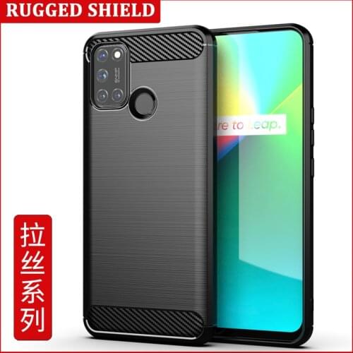 For OPPO Realme 7i RMX2103 Realme7i Carbon Fiber Case Full Protection Phone Cover Shockproof Bumper Anti Drop Shell