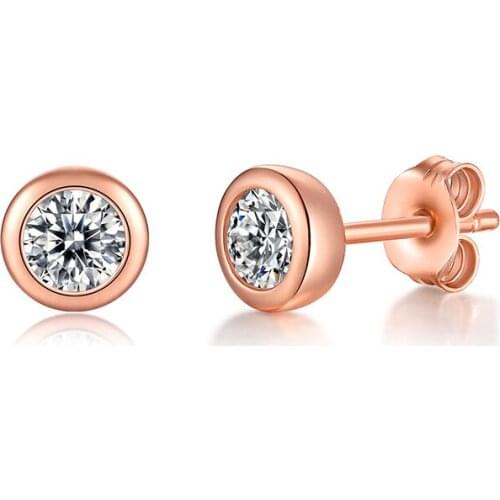 Moissanite Earrings Korean Style Evening 50points Diamond Earrings For Women Wedding Party 925 Silver Gift 18K Rose Gold Jewelry