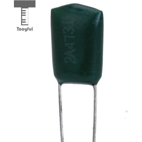 Tooyful High Quality 10Pcs 47000pF 100V 2A473J Green Polyester Film Capacitor Accessory Green Electric Stringed Guitar Wholesale