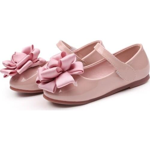 Girls white flats for girls patent flowers girls shoes soft bottom girls dance shoes flat shoes wholesale