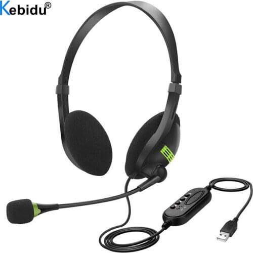 USB Headset Lightweight Comfortable Headphone With Flexible Noise-canceling Microphone Universal For Computers Laptops PCs