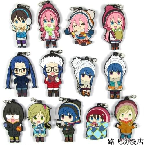 Yuru Camp Original Japanese anime rubber mobile phone charms keychain strap keyring