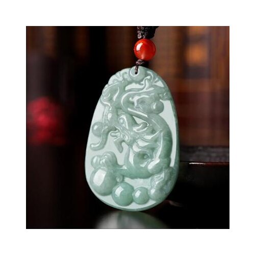 Zheru Jewelry Natural Burmese Jade A Grade Carved Amulet Dragon Pendant Necklace Jewelry Best Gift