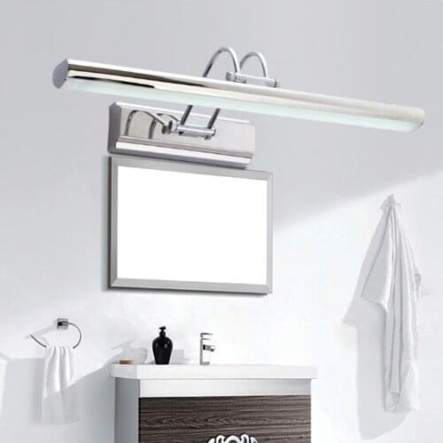 40/55/70cm 10/12/15W Led Mirror Light Stainless Steel AC85-265V Modern Wateproof Wall Lamp Bathroom Toilet Wall Light