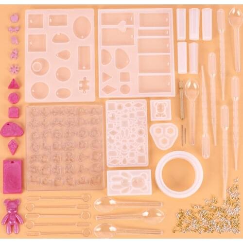 229pcs Silicone Mold For Resin Silicone Uv Resin DIY Clay Epoxy Resin Casting Molds And Tools Set For Jewelry K771