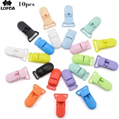 LOFCA 10pcs Baby Pacifier Clips Solid Plastic Pacifier Clips Soother Holder Infant Pacifier Nipples Holder Multi Color Clamp Toy