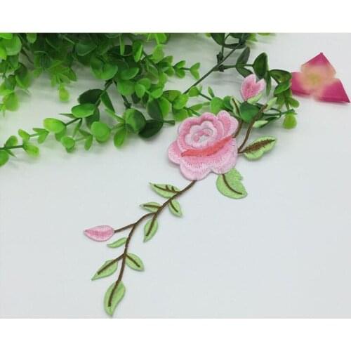 20pcs Peony Flower Iron On Patch For Clothing Jacket Patches Embroidery parches Patchwork Celeb Dress Art Motif Appliqued Badge