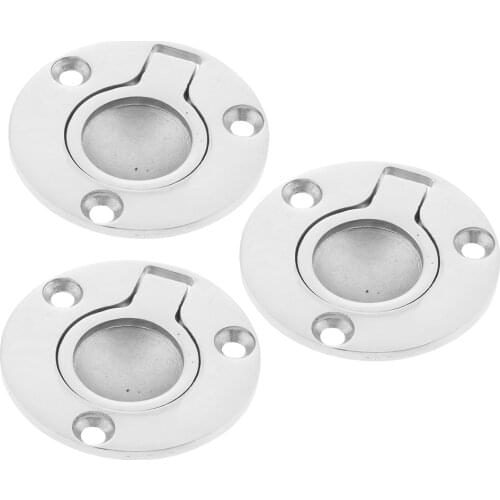 3Pcs Boat 316 Stainless Steel Flush Lift Ring / Hatch Pull Handle 50mm 2"