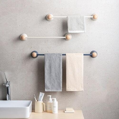50/60CM Bathroom Towel Rack Toilet Free Punching Wall Hanging Single Pole Moisture-Proof Storage Racks