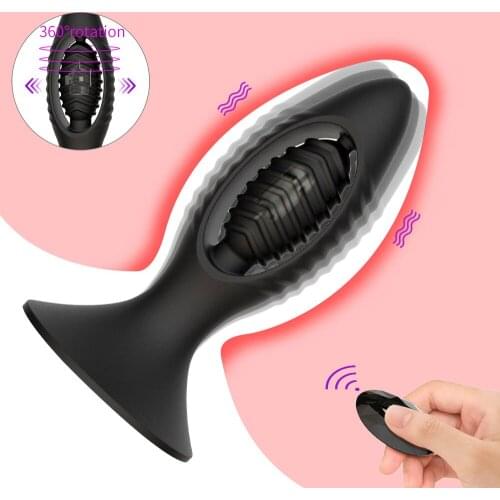 6-Frequency Rotating Anal Plug Vibrator Adult Product Butt Plug Prostate Stimulator Female Masturbation Tool Sex Toys for Couple