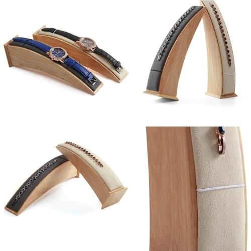 Fancy Jewelry Display Stand Showing Solid Wood Holder Tray for Wristwatch Bracelet Jewelry Organizer
