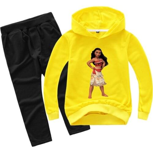 Girls Childrens Hoodie Set New Childrens 2-15 Years Old Spring and Autumn Hoodie Top + Pants Two-piece Sports Casual Suit