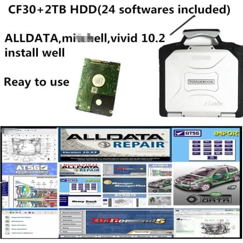 2021 Hot Auto Repair Diagnostic Laptop Toughbook CF30 with 2tb hdd alldata,mit..ell,vivid 10.2 install well ready to use