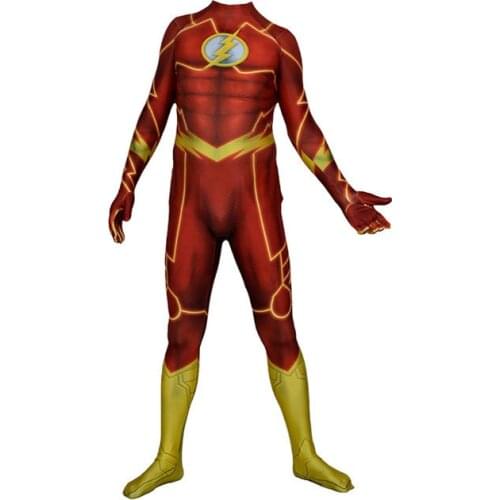 Adults Kids New 52 Cosplay Costume The Barry Superhero Tight Zentai Suit Halloween Bodysuit
