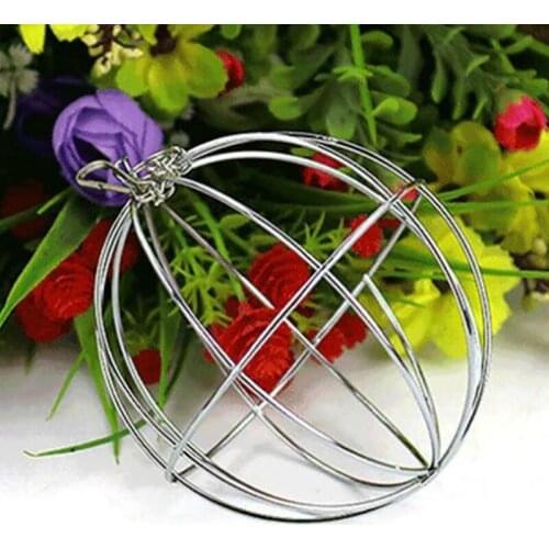 Stainless Steel Pet Rabbits Toys Round Sphere Feed Dispense Exercise Hanging Straw Ball For Guinea Pig Hamster Rat