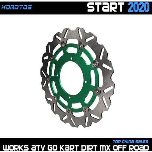 320MM Motorcycle Floating Brake Good Quality Polish Outside Rotor Perfect Stainless Steel Carrier For Kawasaki KXF250 450 06-19