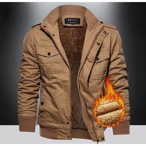 Plus Size Military Bomber Winter Jacket Men Warm Coat Casual Multi-pocket Pilot Jacket Male Army Cargo Flight Mens Jackets M-6XL