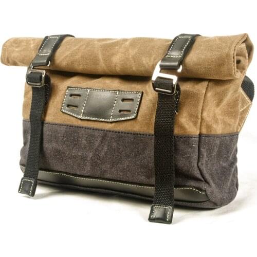 Ruil Mens Vintage Waterproof Oil Wax Canvas Leather Military Shoulder Bag Messenger Crossbody Bags Satchel Wear-Resistant