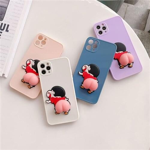 Squishy Funny Buttocks Phone Case For iPhone 12 11 Pro Max XR XS X 7 8 Plus SE 2020 Cute 3D Stress Reliever Soft Cover