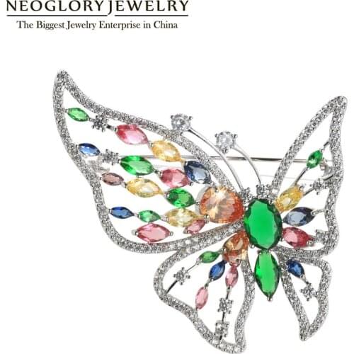 Neoglory New Design Luxury Colorful butterfly Brooch for Women 2020 fashion Animal Jewelry For Birthday Wedding Gift For Mother