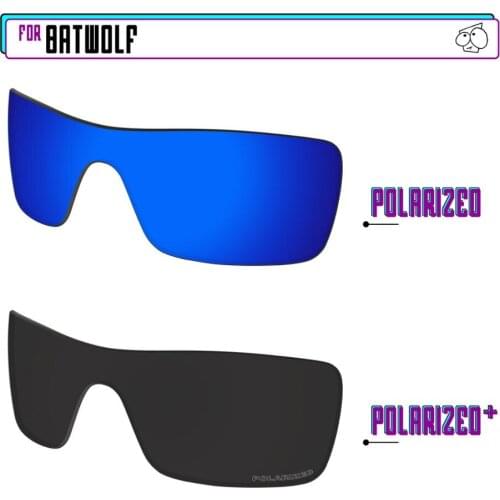 EZReplace Polarized Replacement Lenses for - Oakley Batwolf Sunglasses - Black P Plus-Navy P