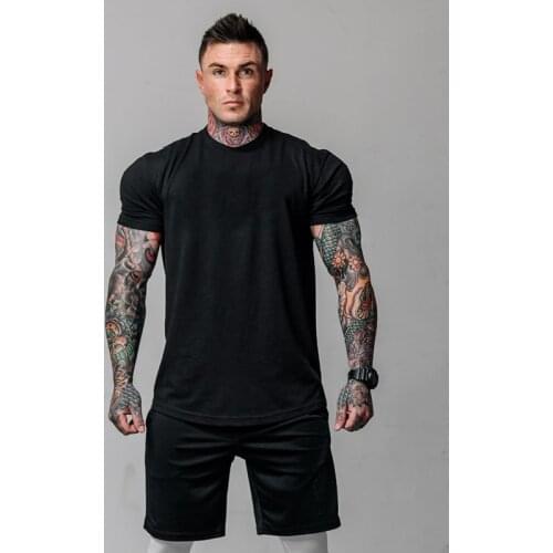 Plain Gym Clothing Fashion T Shirt Men Cotton Breathable Mens Short Sleeve Fitness T-shirt Summer Tshirt Casual Tee Shirt homme