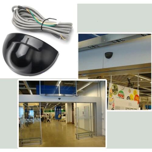 24.125GHz Wired Microwave Motion Sensor Radar Detector for Automatic Door Elevator Black