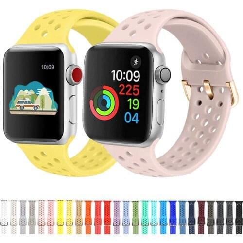 Sport strap for Apple Watch 6/5/4/3/2/1/SE silicone wristband iWatch apple watch band 44mm 42mm 40mm 38mm bracelet Accessories