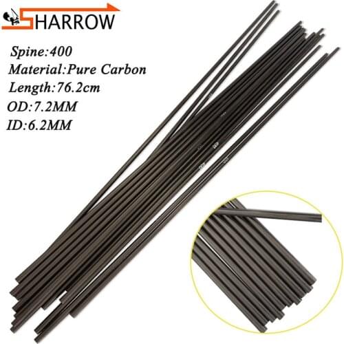 6/12pcs 30" Arcehry Carbon Arrow Shaft Spine400 Pure Carbon Shaft Compound Recurve Bow And Arrow Hunting Shooting Accessories