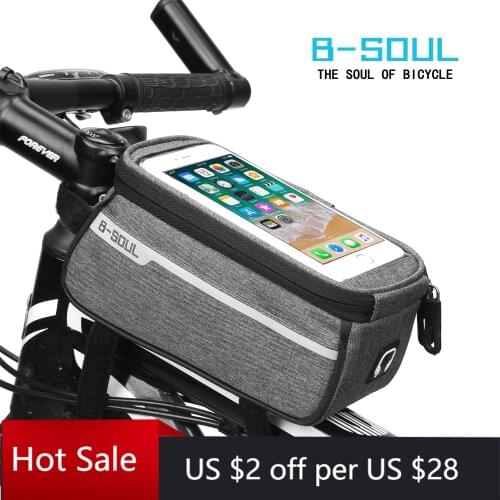 B-SOUL Bicycle Bag Waterproof 6.0in Phone Case Touchscreen Bag MTB Road Frame Front Top Tube Cycling Bag Bike Accessories