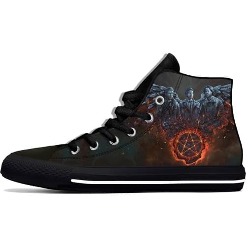 Supernatural Winchester Bros Fashion Cool Classic Casual Cloth Shoes High Top Lightweight Breathable 3D Print Men Women Sneakers