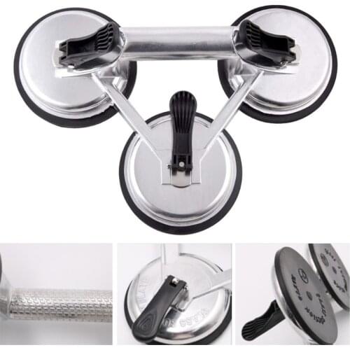 Heavy Duty Triple Locking Suction Cup Pad, Aluminum 3 Plates Hand Vacuum Lifter 667A