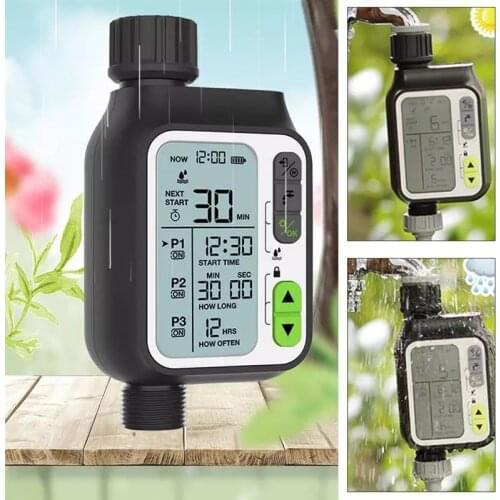 Garden Water Timer Ball Valve Automatic Electronic Watering Timer Home Rain Sensor HD screen Irrigation Timer Controller System