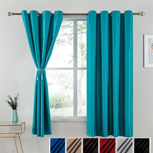 Velvet Fabric Short Blackout Curtains For the Living Room Solid Color Window Gray Curtains For Bedroom Kitchen Home Decoration
