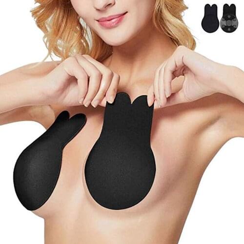 Push Up Bras For Women Self Adhesive Silicone Strapless Invisible Bra Sticky Reusable Lift Up Tape Rabbit Bra Breast Bralette