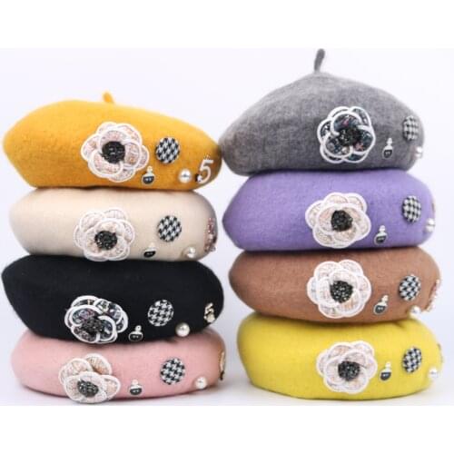 Winter Hat For Kids Faux Wool Berets French Artist Beret Kids Hat Painter Hat Vintage Girls Berets Female Warm Walking Cap