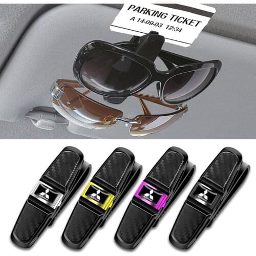 1Pcs Car Sun Visor Sunglasses Clip Ticket Card Universal Clamp For Mitsubishi Pajero Outlander Jinxuan ASX Lancer ex Lancer