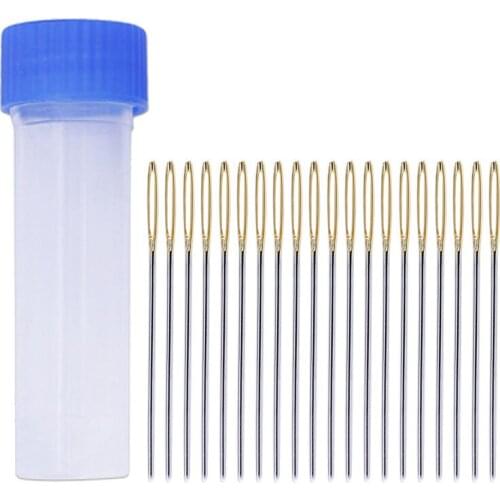 200PCS Stainless Steel Golden Tail Embroidery Fabric Cross Stitch Needles Kit Tools Sewing Handmade Needles 32/34/37/40mm