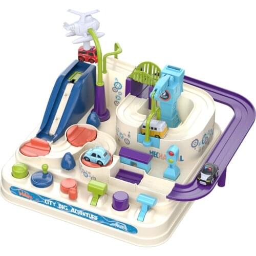 2021 Racing Train Tracks Rail Cars Adventure Manual Car Toy Table Game Puzzle Toys for Children House Play Game Gift