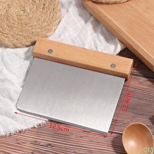 2021Wooden Handle Bread Dough Knife Cake Scraper Stainless Steel Dough Cutter Pastry Scraper Bench Toast/Cake Cutter Slice