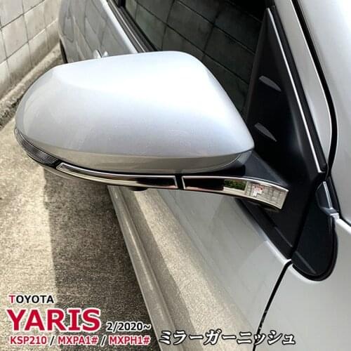 4PCS SUS304 Car Mirror Garnish Trim for TOYOTA YARIS KSP210 / MXPA1 / MXPH1 Car Stickers Styling Exterior Accessories